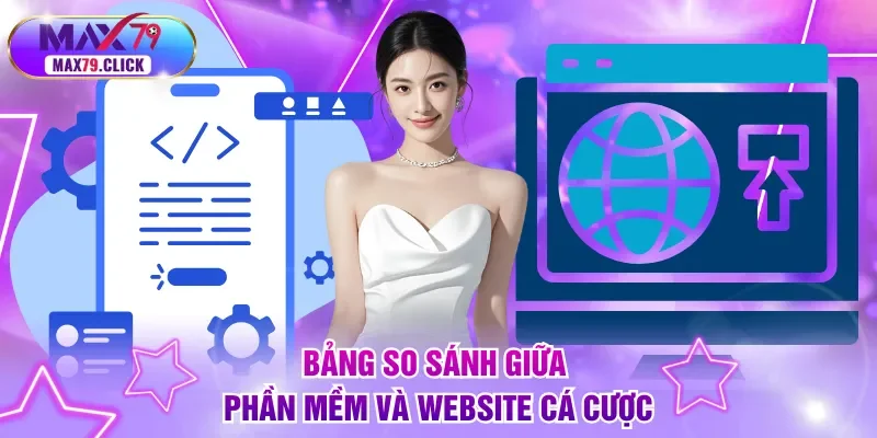 Bảng so sánh giữa phần mềm và website cá cược