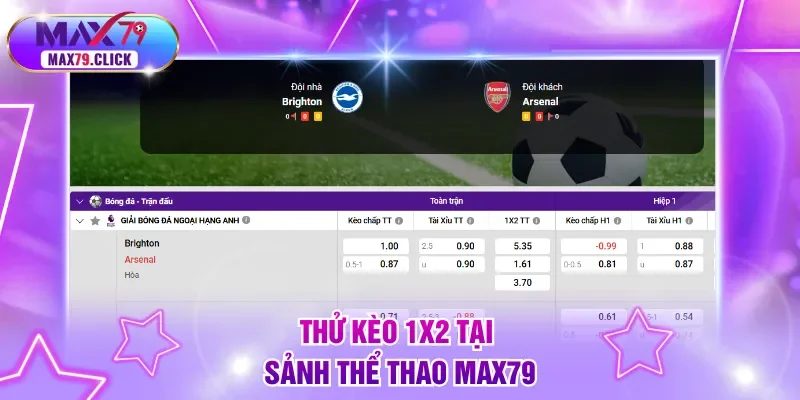 Thử kèo 1X2 tại sảnh Thể Thao MAX79
